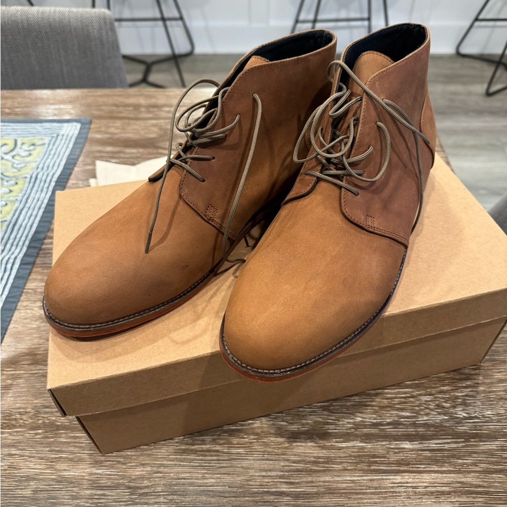 Tan Chukka Boots with Suede Material and Classic Style